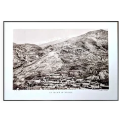 Un village de Soulane, Pyrénées, planche photo imprimée en 1937.