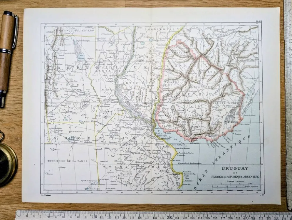 Uruguay, carte d'époque, 1887, Authentique.