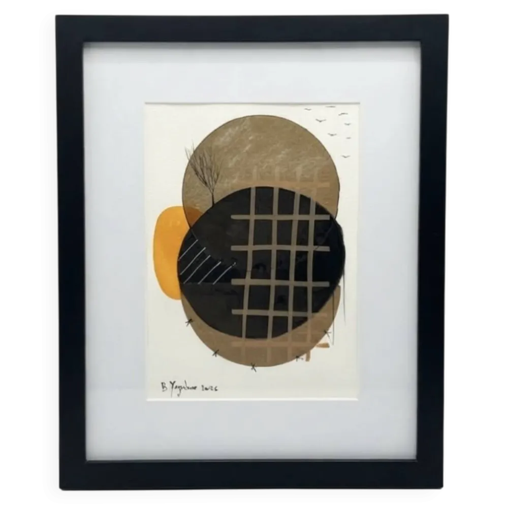 Œuvre originale abstraite encadrée – Composition contemporaine