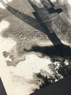 Œuvre originale sur papier signée Eugène Eechaut, réalisée à l’encre et encadrée, 1973