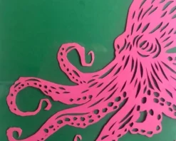Œuvre papier de couleur le poulpe