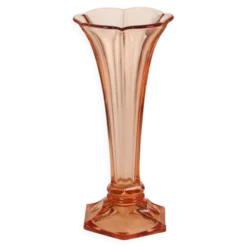 Vase Art Déco Rosaline Rose VSL Luxval Américain 23 cm