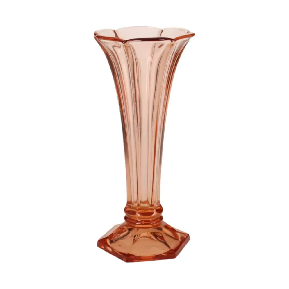 Vase Art Déco Rosaline Rose VSL Luxval Américain 23 cm