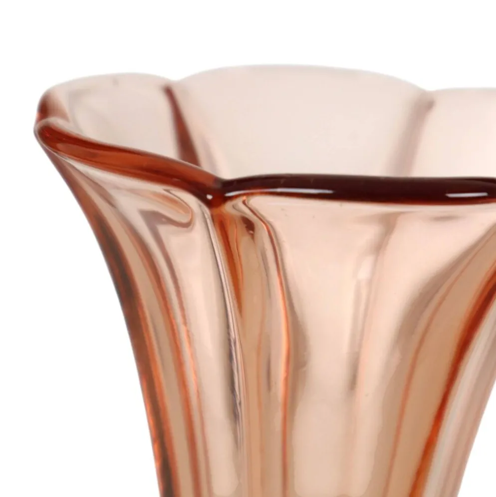 Vase Art Déco Rosaline Rose VSL Luxval Américain 23 cm