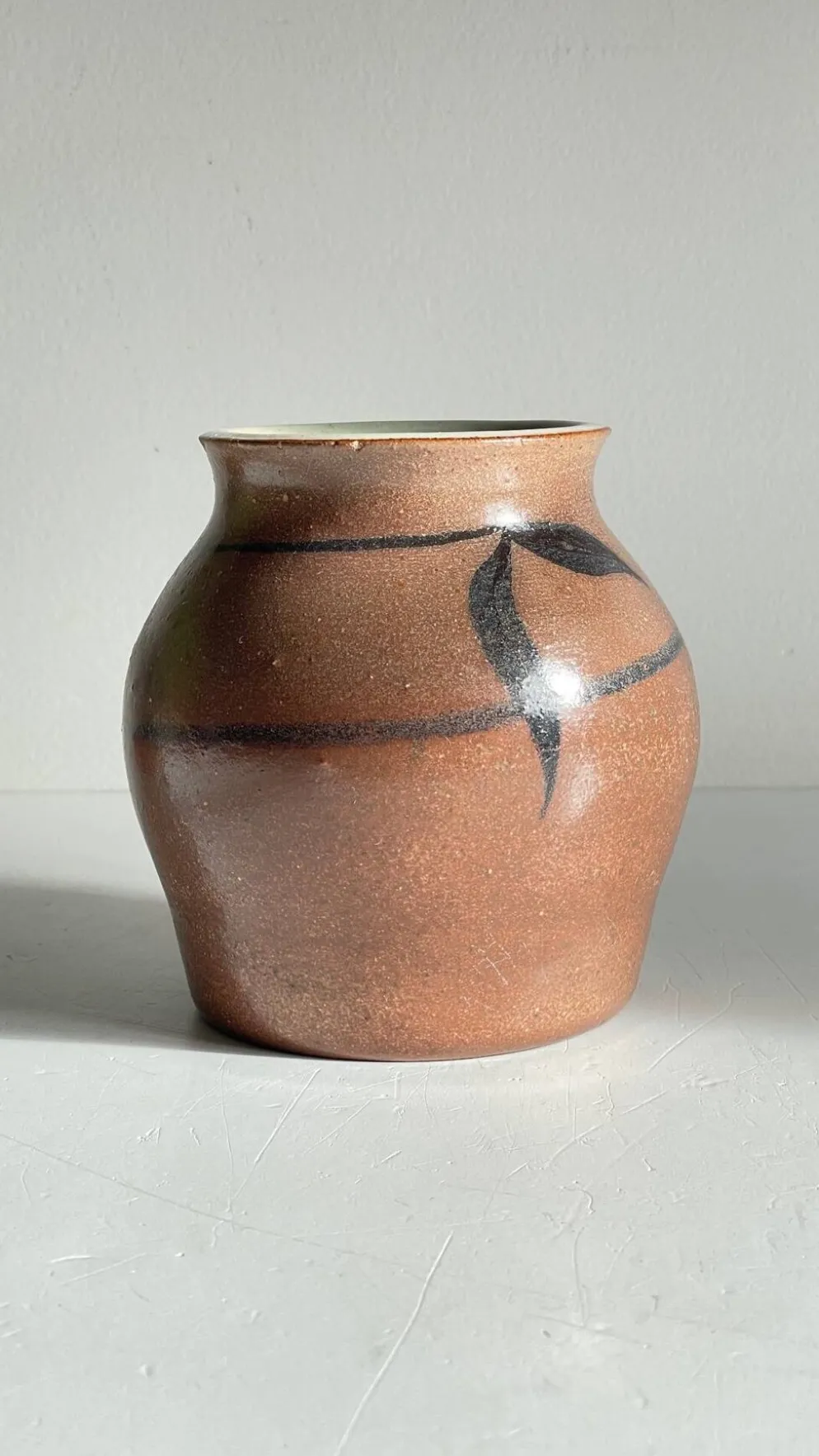 VASE Artisanal Signé Grès VINTAGE