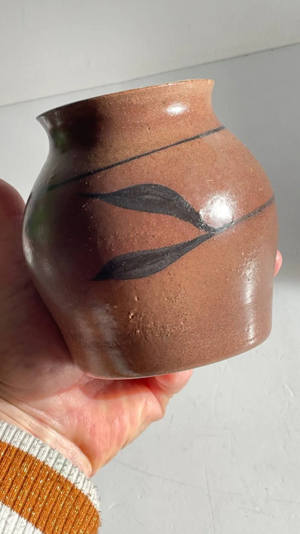 VASE Artisanal Signé Grès VINTAGE
