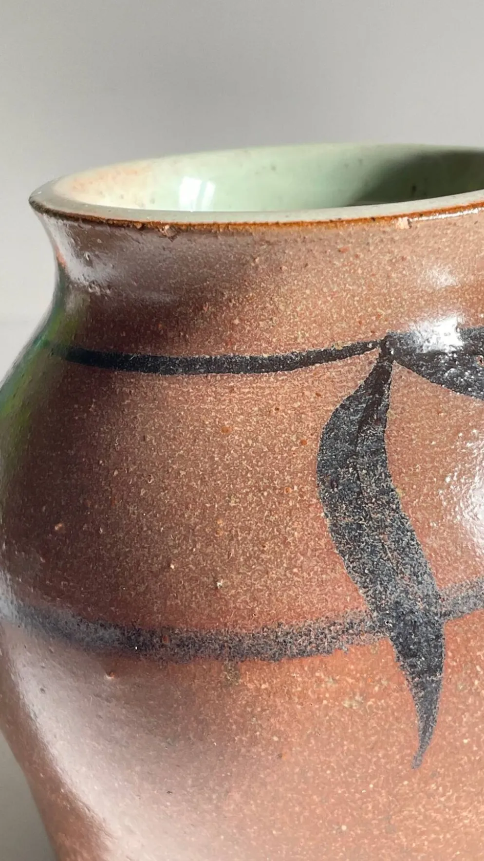 VASE Artisanal Signé Grès VINTAGE