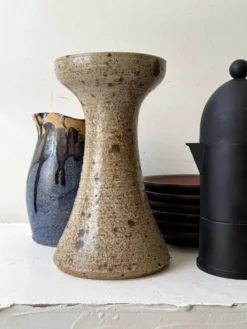 Vase bougeoir en gres pyrité, Alain Blanchard 1970