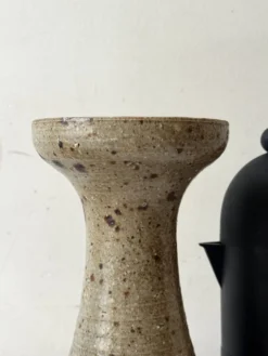 Vase bougeoir en gres pyrité, Alain Blanchard 1970