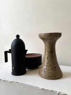 Vase bougeoir en gres pyrité, Alain Blanchard 1970