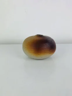 Vase boule grès vintage