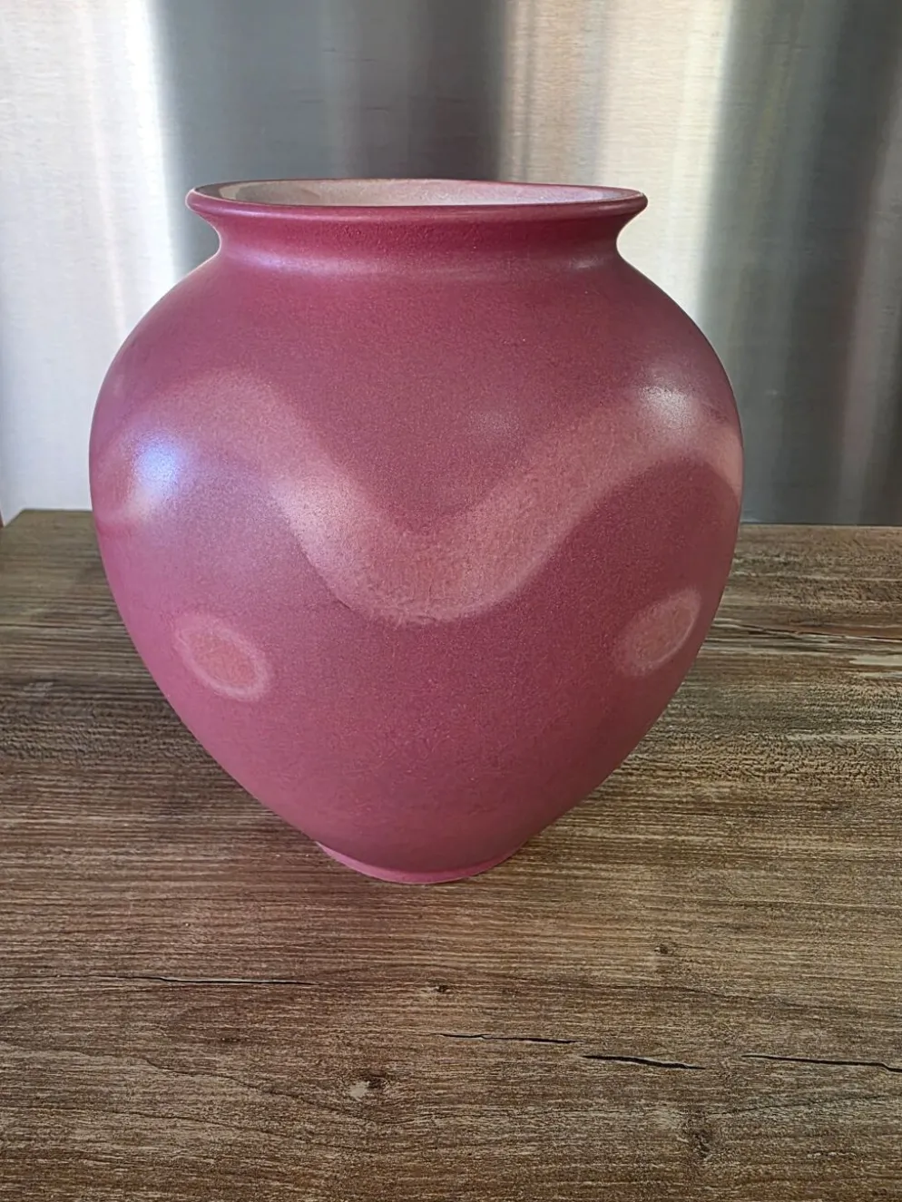 Vase boule West Germany 650-21 scheurich Rose poudré vintage 70s