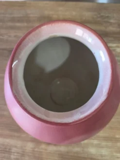 Vase boule West Germany 650-21 scheurich Rose poudré vintage 70s