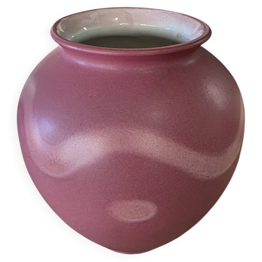 Vase boule West Germany 650-21 scheurich Rose poudré vintage 70s