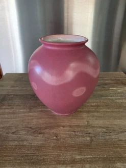 Vase boule West Germany 650-21 scheurich Rose poudré vintage 70s