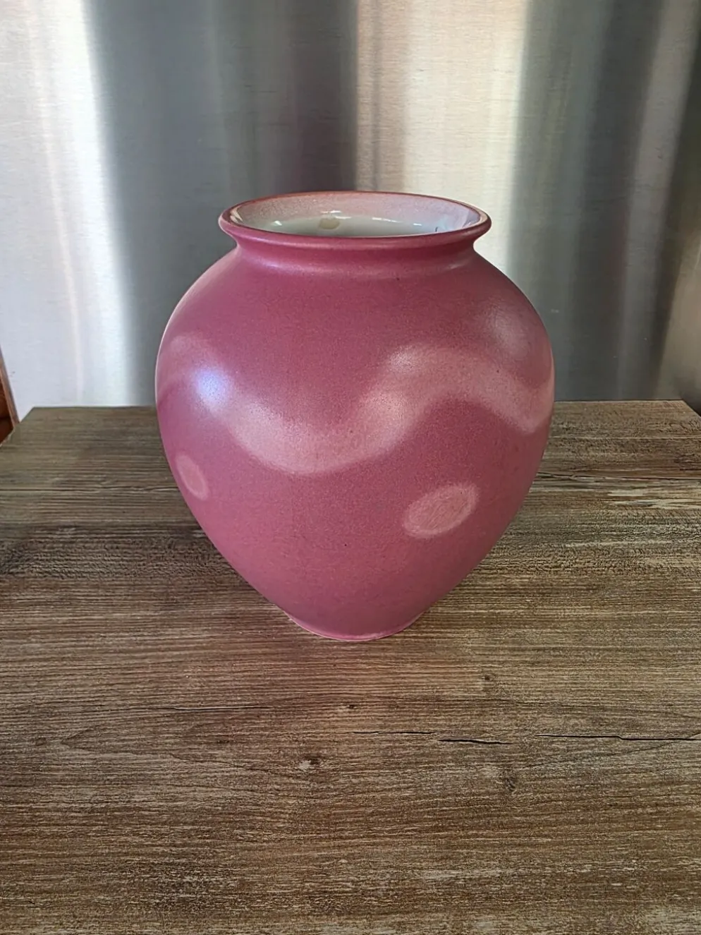 Vase boule West Germany 650-21 scheurich Rose poudré vintage 70s