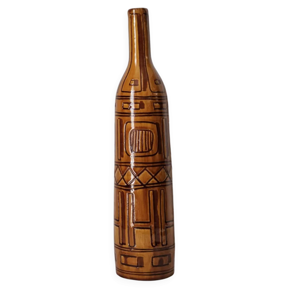 Vase bouteille italien signé, 1950-60