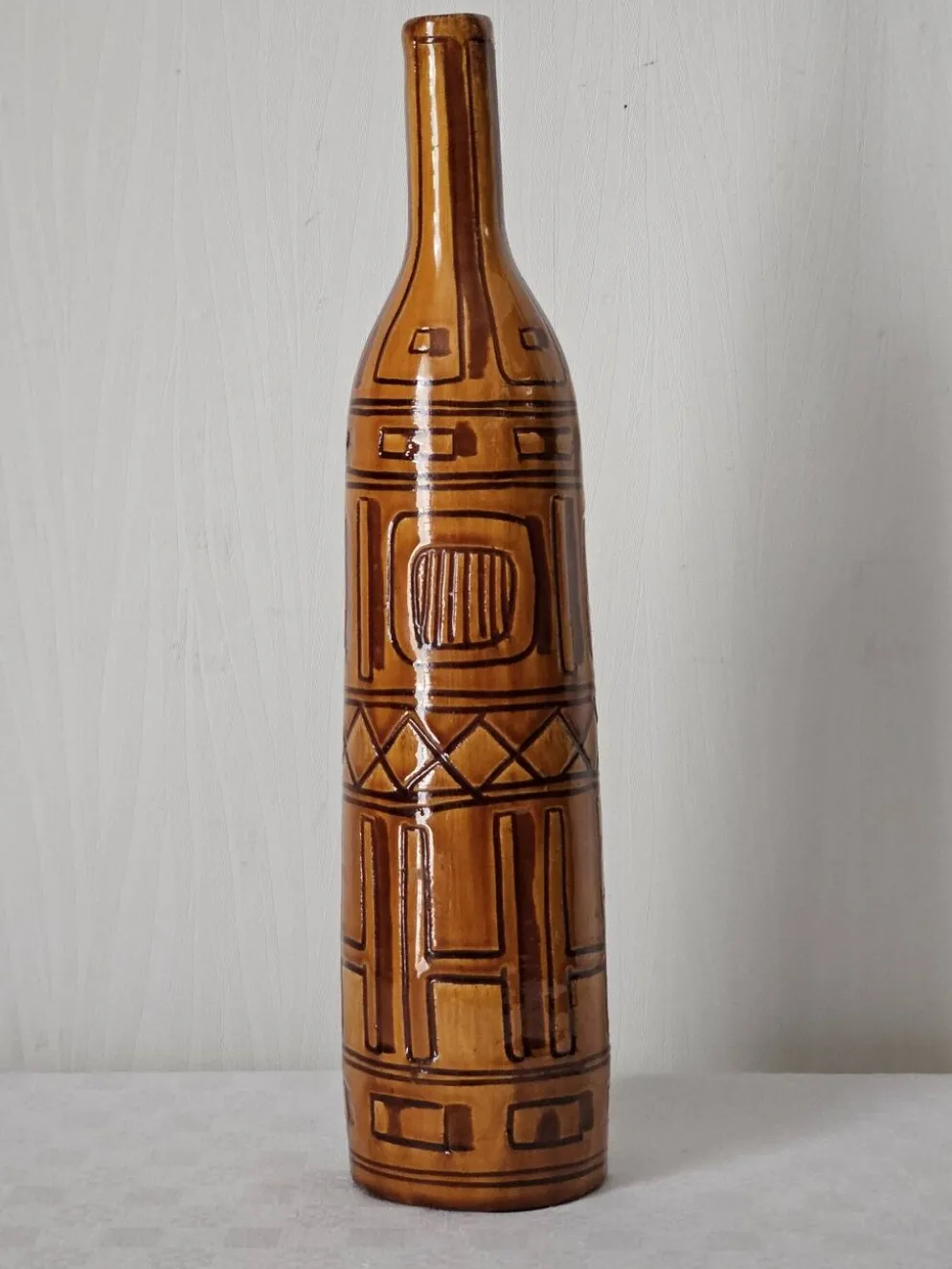 Vase bouteille italien signé, 1950-60