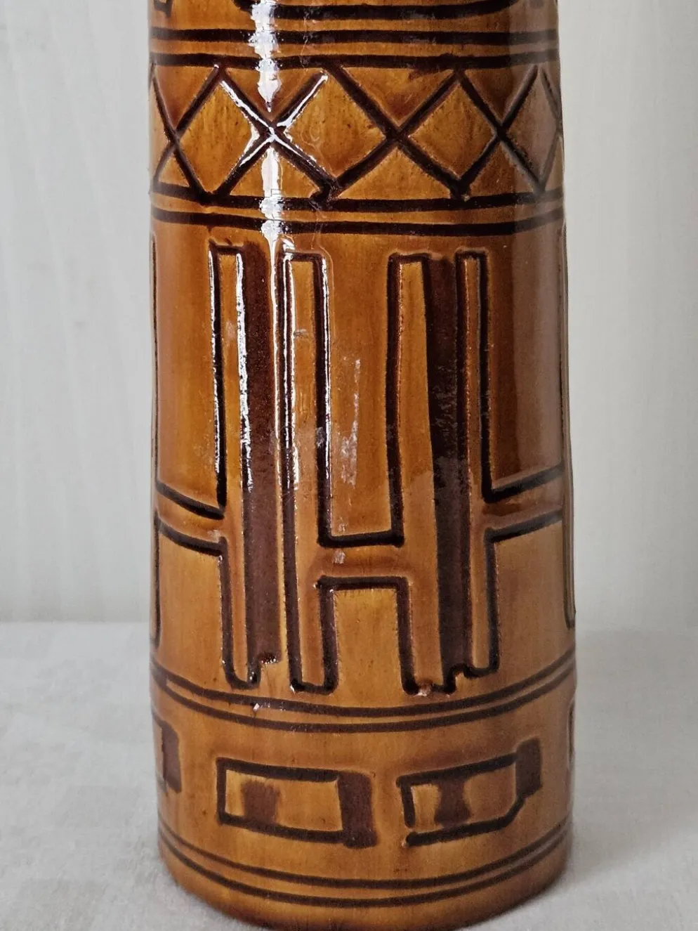 Vase bouteille italien signé, 1950-60