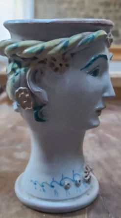 Vase-buste tête de femme — Céramique sicilienne — Manufacture Valde