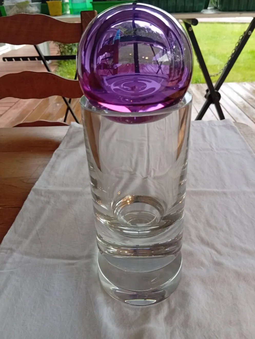 Vase "Cana" et boule "Sirius" en cristal de Baccarat