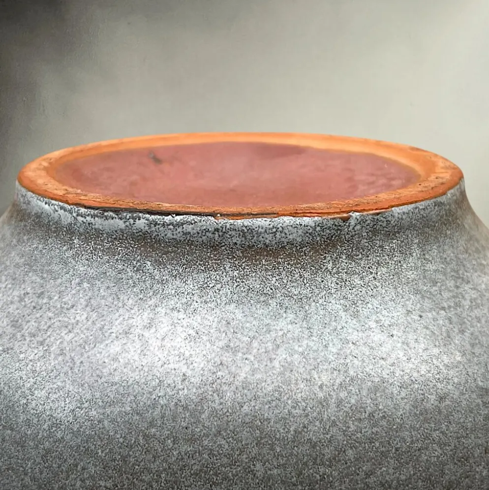 Vase Carstens Tönnieshof 1532-34 en céramique fat lava rouge et gris – années 60