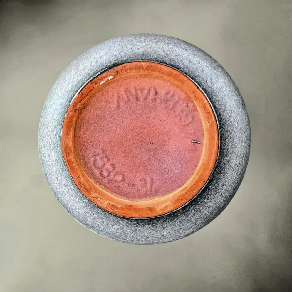 Vase Carstens Tönnieshof 1532-34 en céramique fat lava rouge et gris – années 60