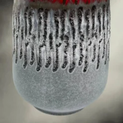 Vase Carstens Tönnieshof 1532-34 en céramique fat lava rouge et gris – années 60