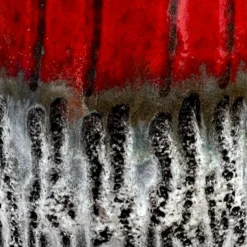 Vase Carstens Tönnieshof 1532-34 en céramique fat lava rouge et gris – années 60