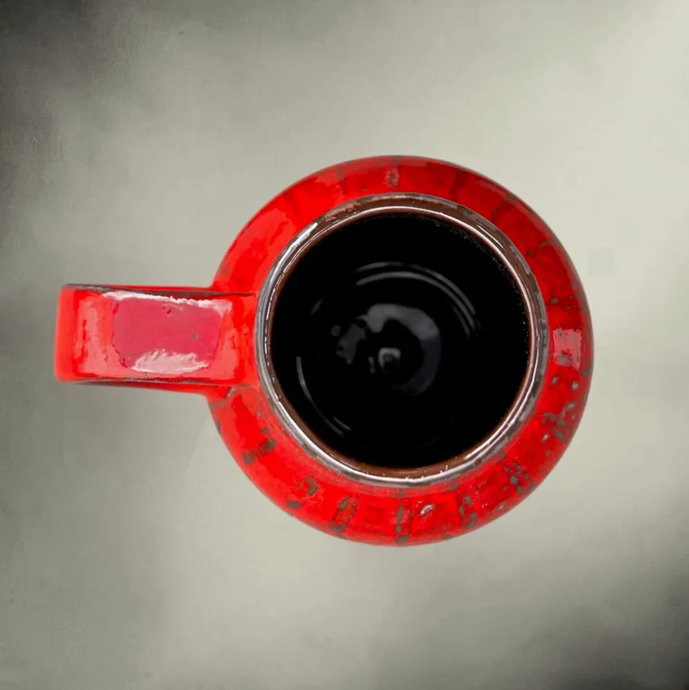 Vase Carstens Tönnieshof 1532-34 en céramique fat lava rouge et gris – années 60