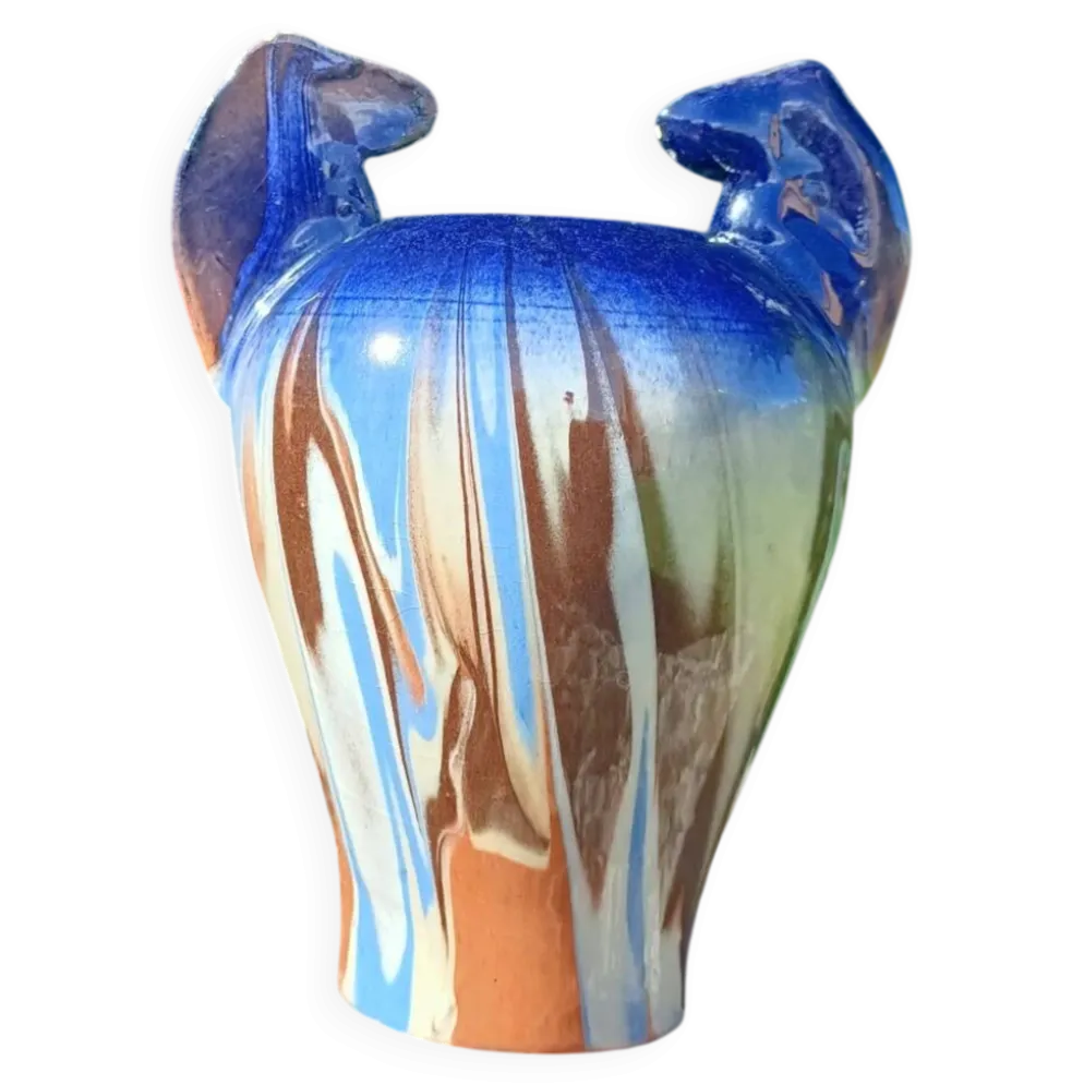 Vase céramique motif équestre