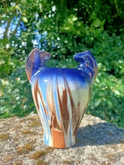 Vase céramique motif équestre