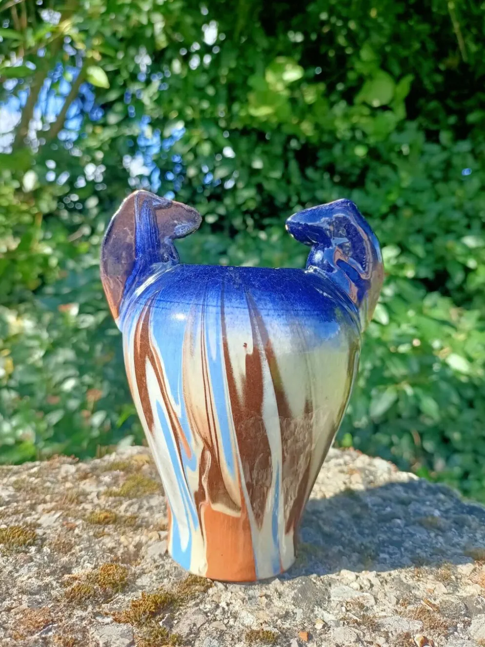 Vase céramique motif équestre
