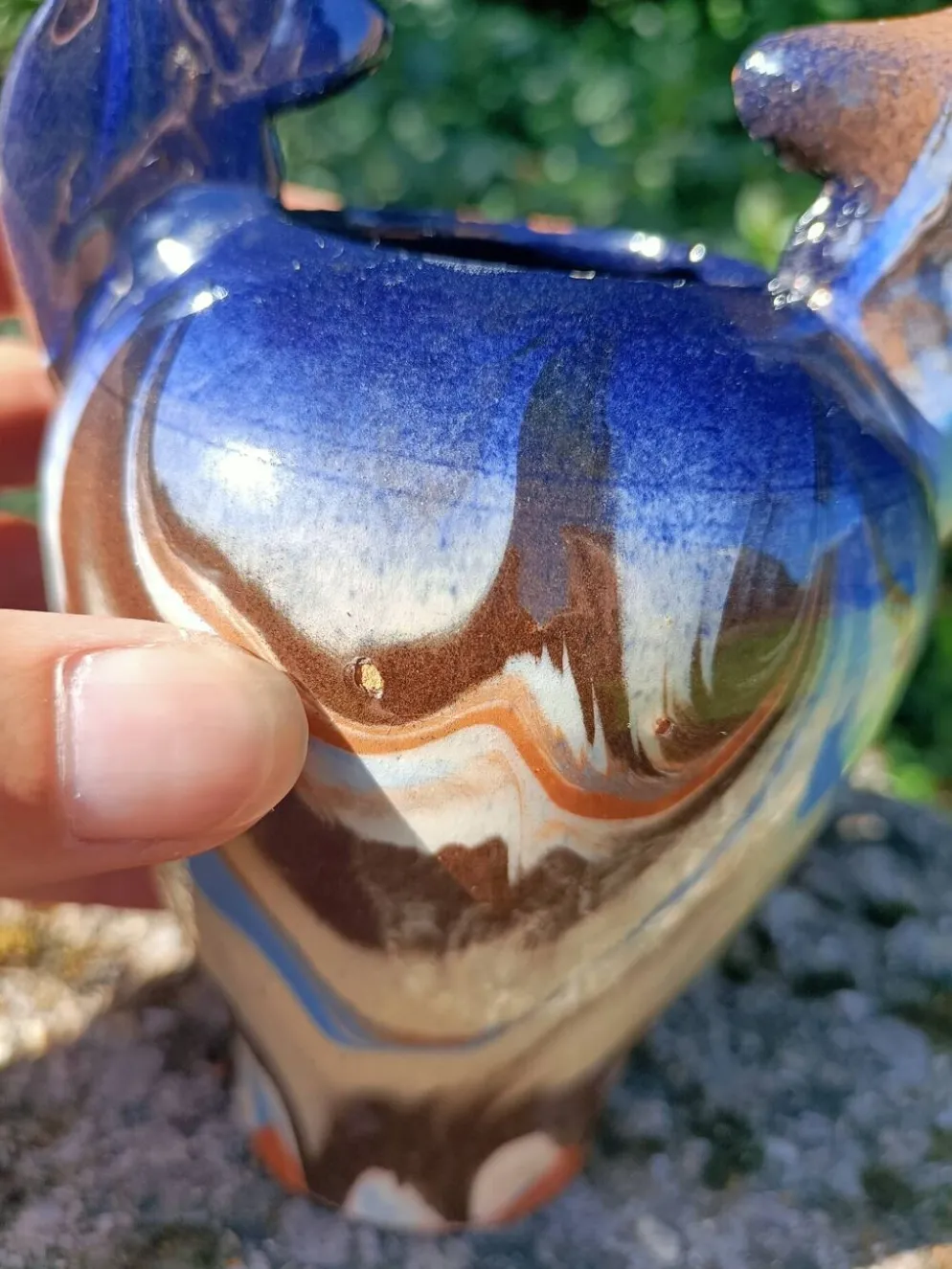 Vase céramique motif équestre