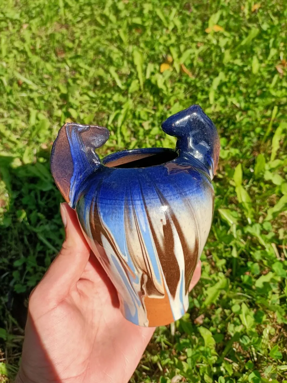 Vase céramique motif équestre
