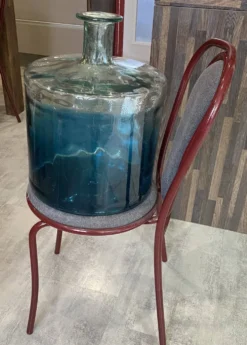 Vase Dame Jeanne verre bleu grande taille H45cm