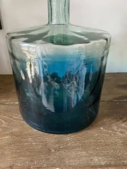 Vase Dame Jeanne verre bleu grande taille H45cm