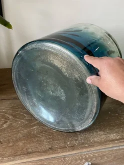 Vase Dame Jeanne verre bleu grande taille H45cm