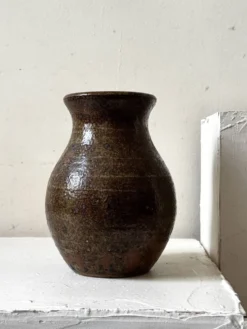 Vase d'atelier francais en gres pyrité vers 1950