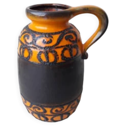 Vase en céramique orange et marron