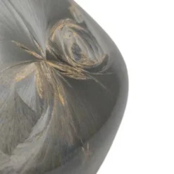 Vase en céramique vintage en français signé glaçage cristallin 19 cm