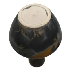Vase en céramique vintage en français signé glaçage cristallin 19 cm