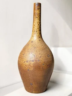 Vase en grès pyrité Michel Dumont / Puisaye
