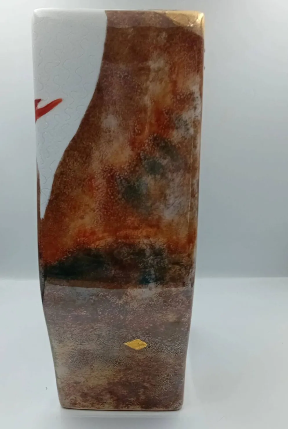 Vase en porcelaine d'art fait main signé J. Rozio – Décor Oiseau de Paradis