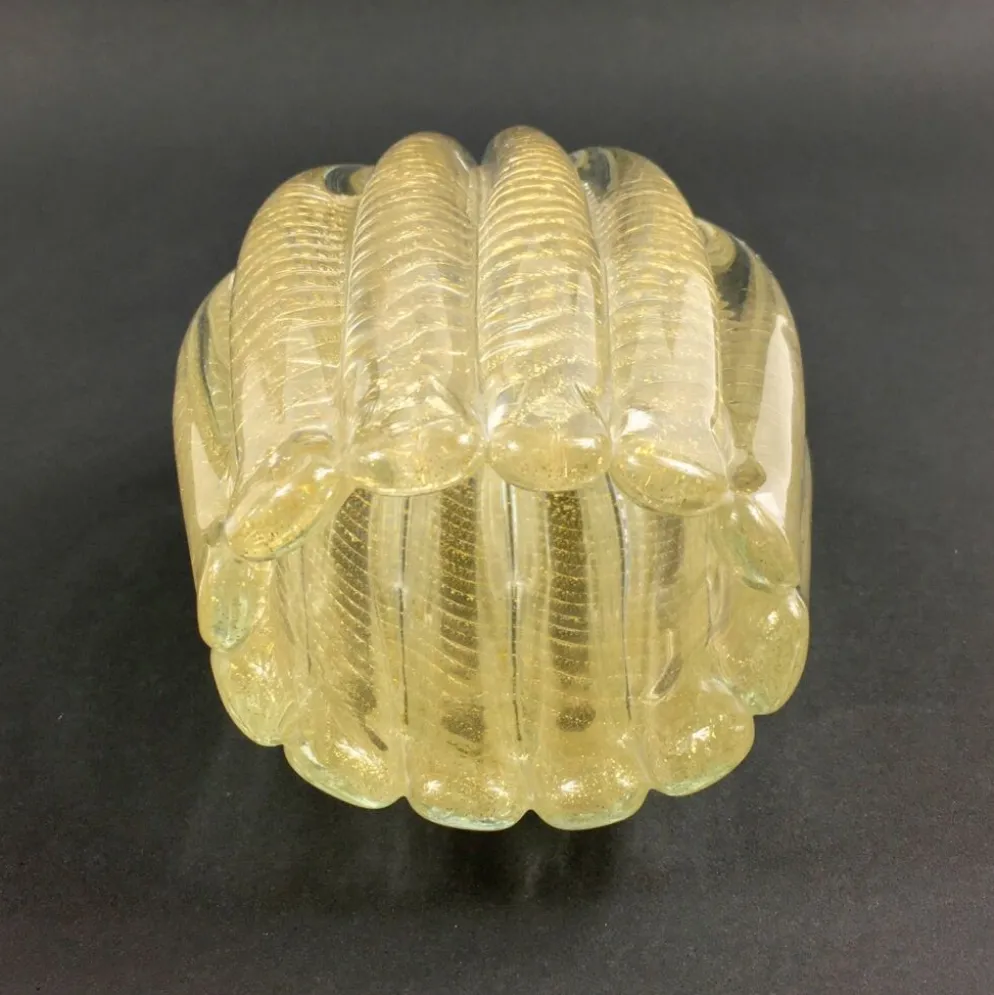 Vase en verre de Murano Cordonato D'Oro de Barovier & Toso, Italie, années 1950/1960.