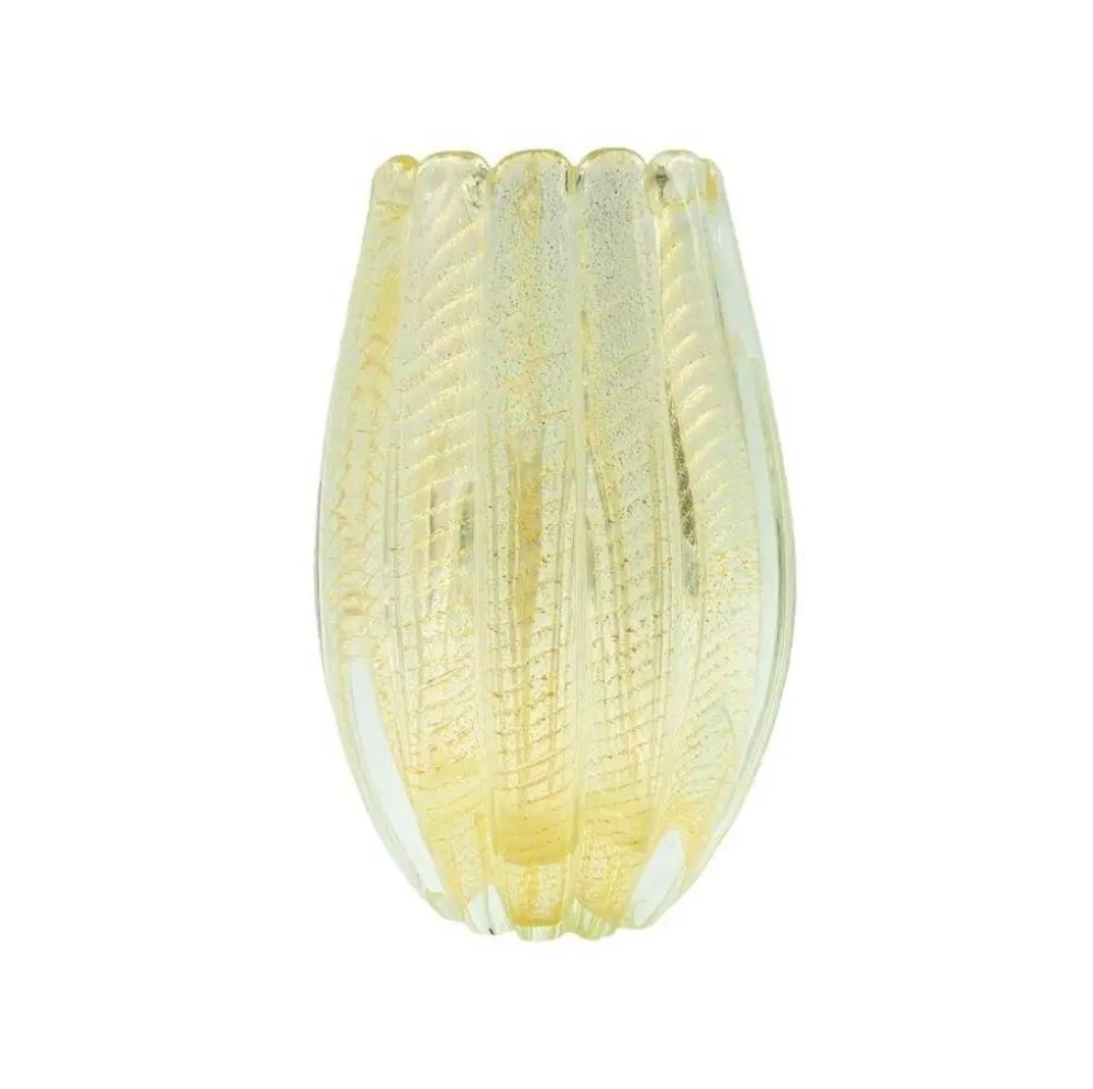 Vase en verre de Murano Cordonato D'Oro de Barovier & Toso, Italie, années 1950/1960.