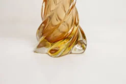 Vase en verre de Murano par Fratelli Toso signé Murano orange et rouge