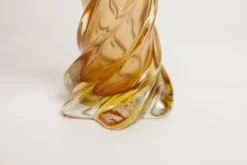 Vase en verre de Murano par Fratelli Toso signé Murano orange et rouge
