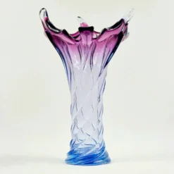 Vase en verre de Murano tordu XL de style mid-century de Fratelli Toso, Italie, années 1960.