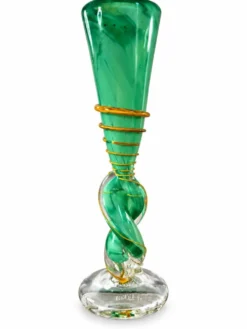 Vase en verre soufflé Guy Untrauer, signé et daté 1990